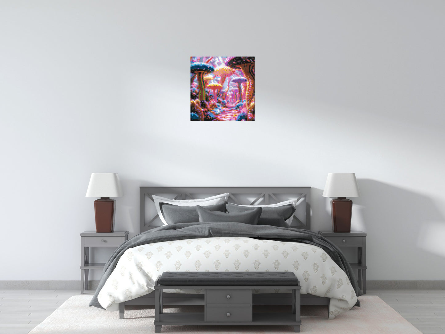 Mushroom Field - Brick Art Mosaic Kit 3x3 large