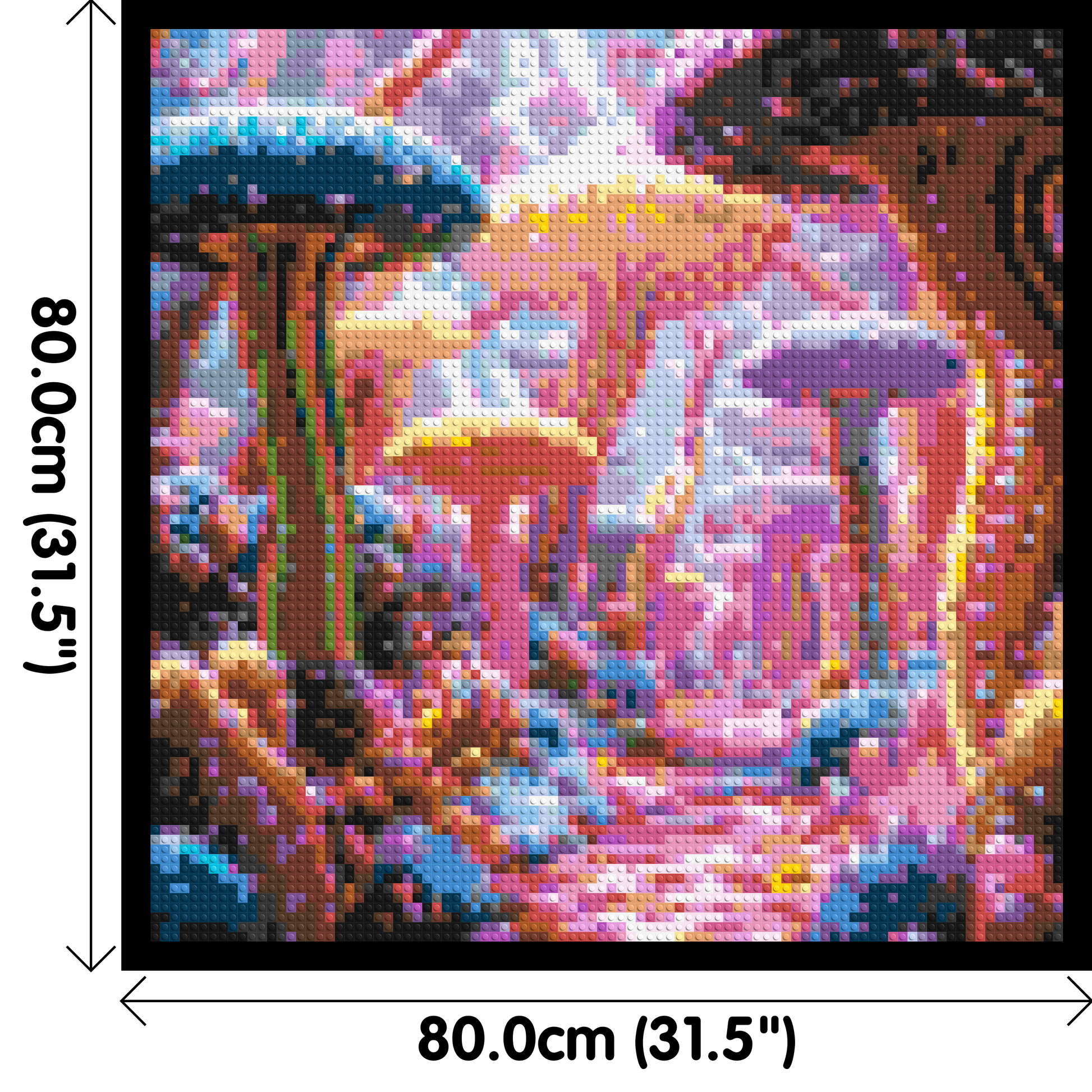 Mushroom Field - Brick Art Mosaic Kit 4x4 dimensions with frame