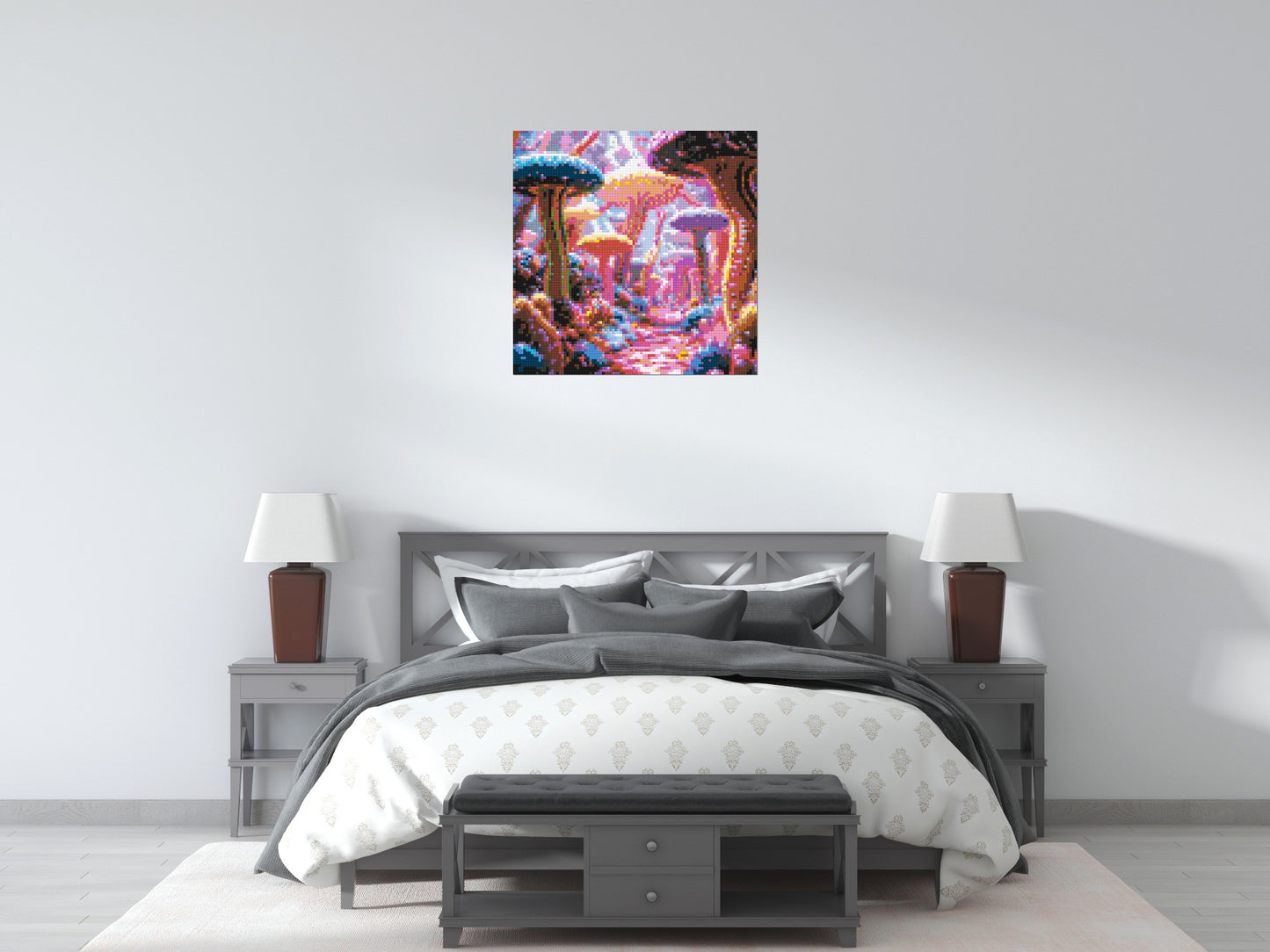 Mushroom Field - Brick Art Mosaic Kit 4x4 large