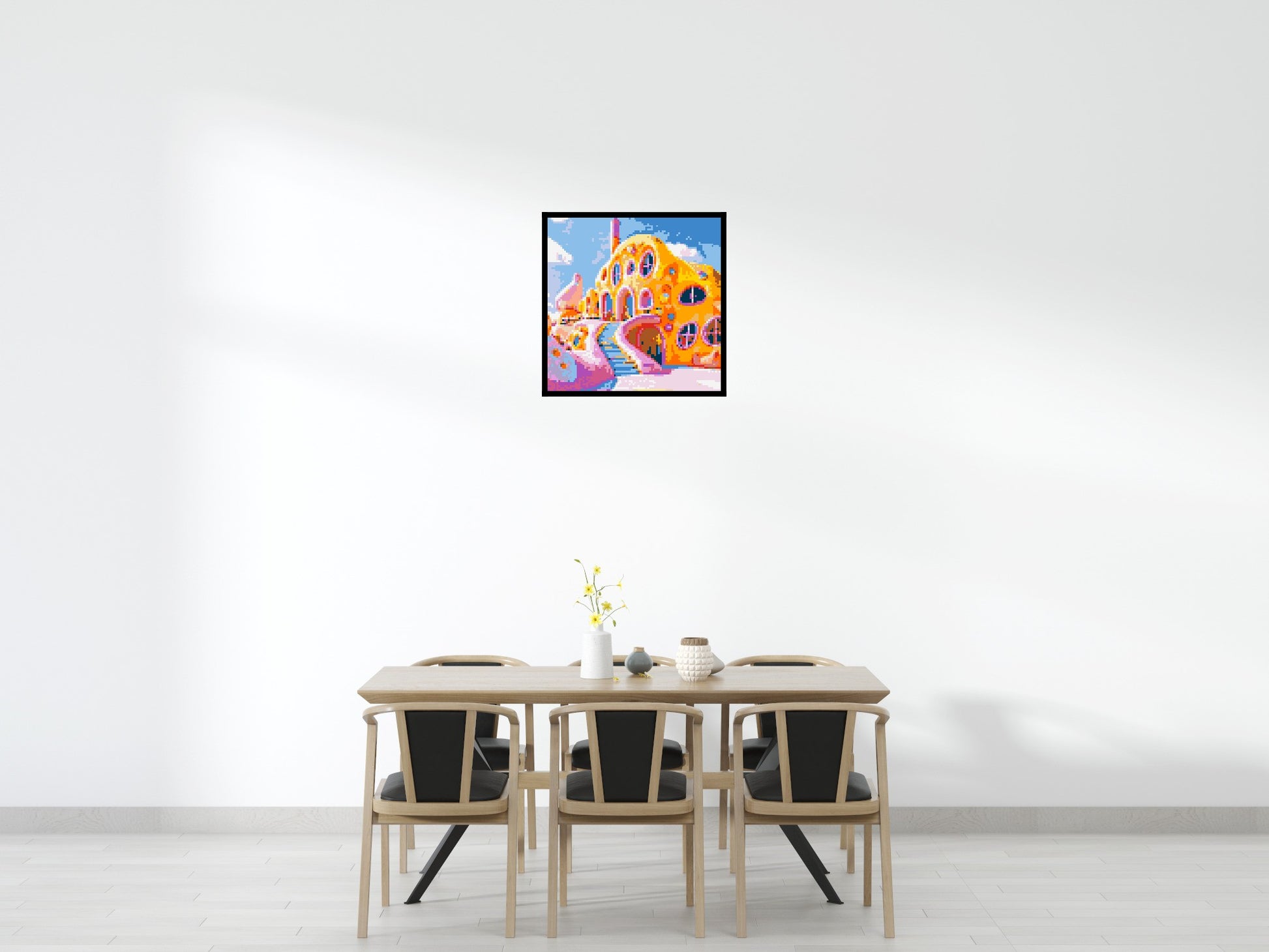 House in Candyland - Brick Art Mosaic Kit 4x4 scene with frame