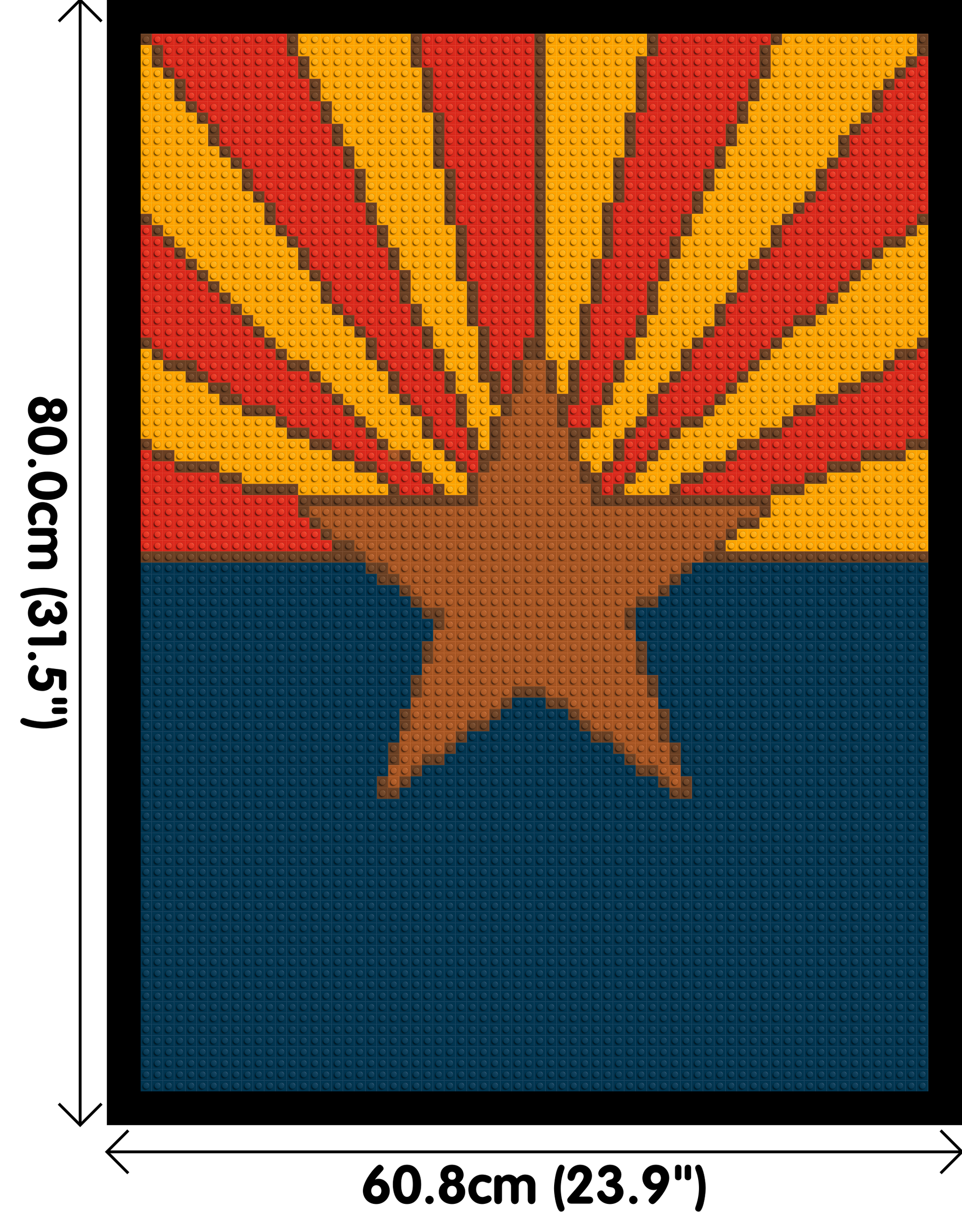 Arzona State Flag - Brick Art Mosaic Kit 3x4 dimensions with frame