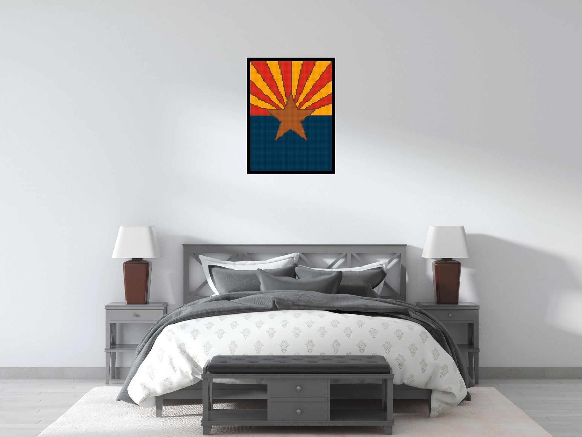 Arzona State Flag - Brick Art Mosaic Kit 3x4 scene with frame