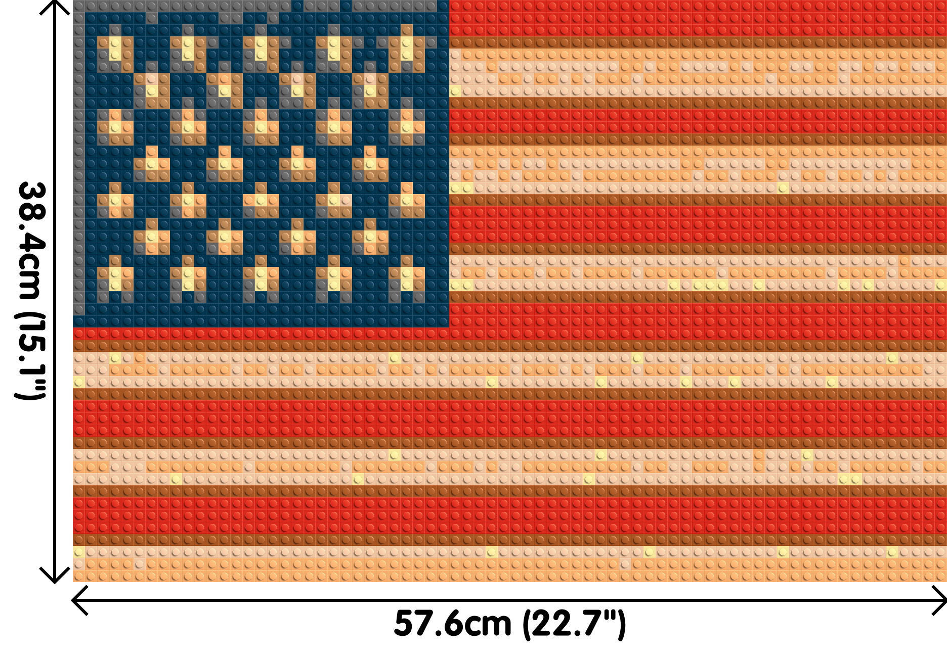 United States Flag - Brick Art Mosaic Kit 3x2 dimensions
