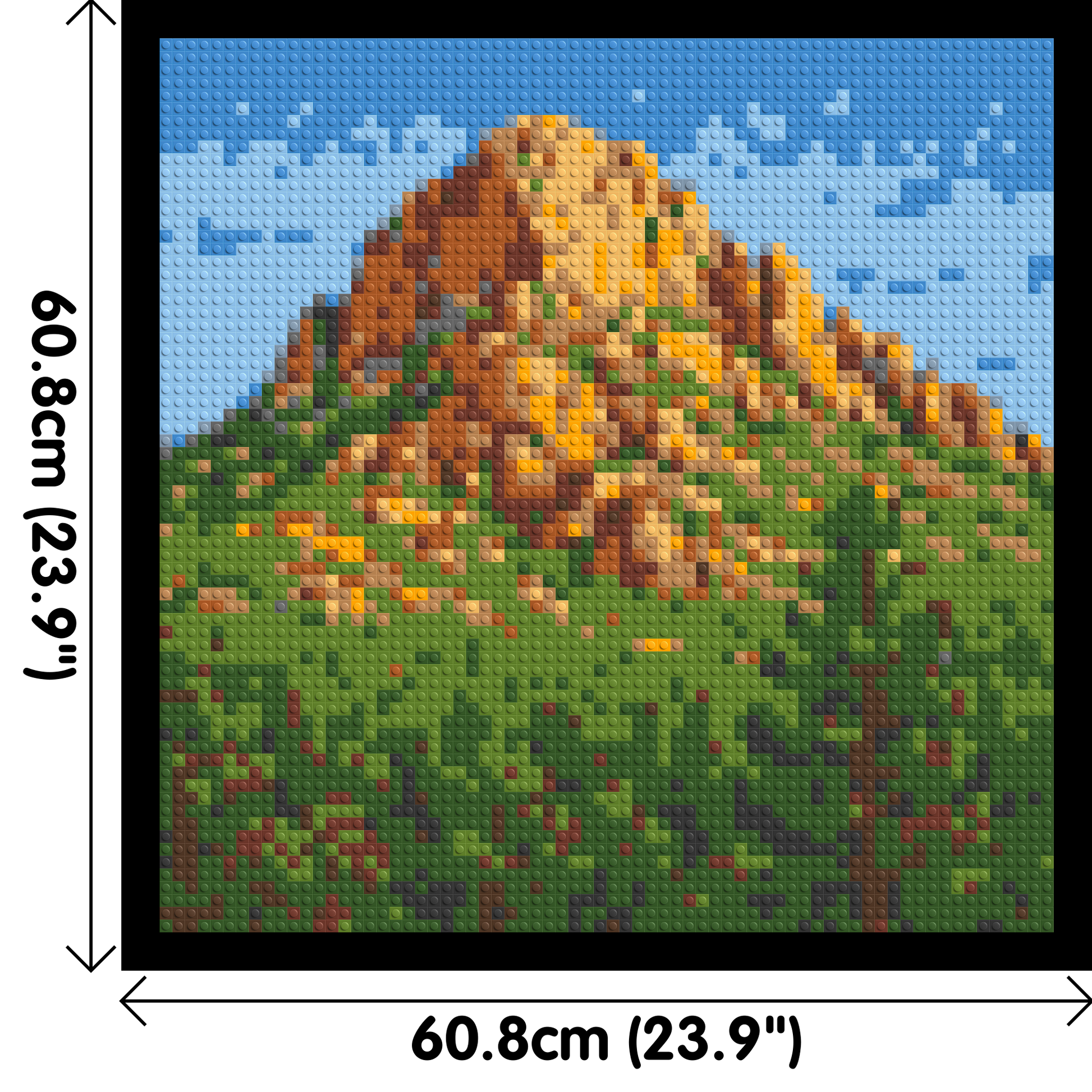Mountain Landscape - Brick Art Mosaic Kit  3x3 dimensions with frame