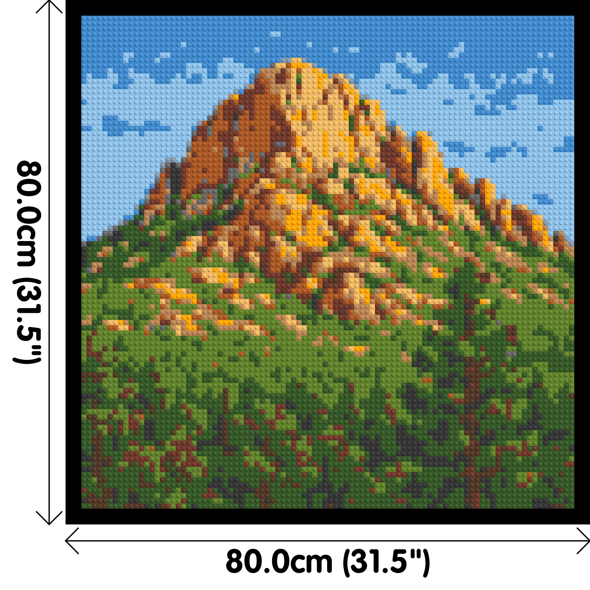Mountain Landscape - Brick Art Mosaic Kit  4x4 dimensions with frame