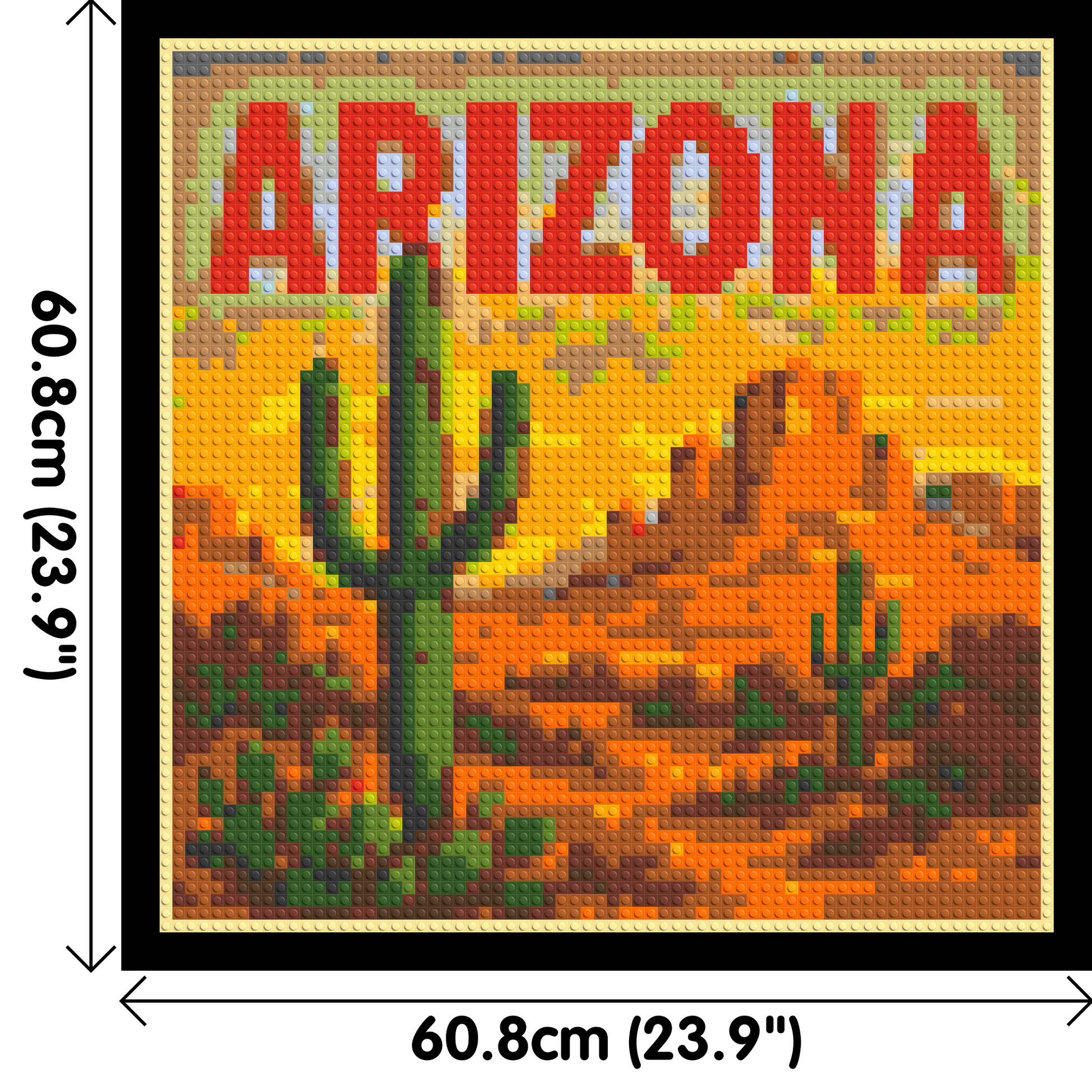Arizona Landscape - Brick Art Kit Mosaic 3x3 dimensions with frame