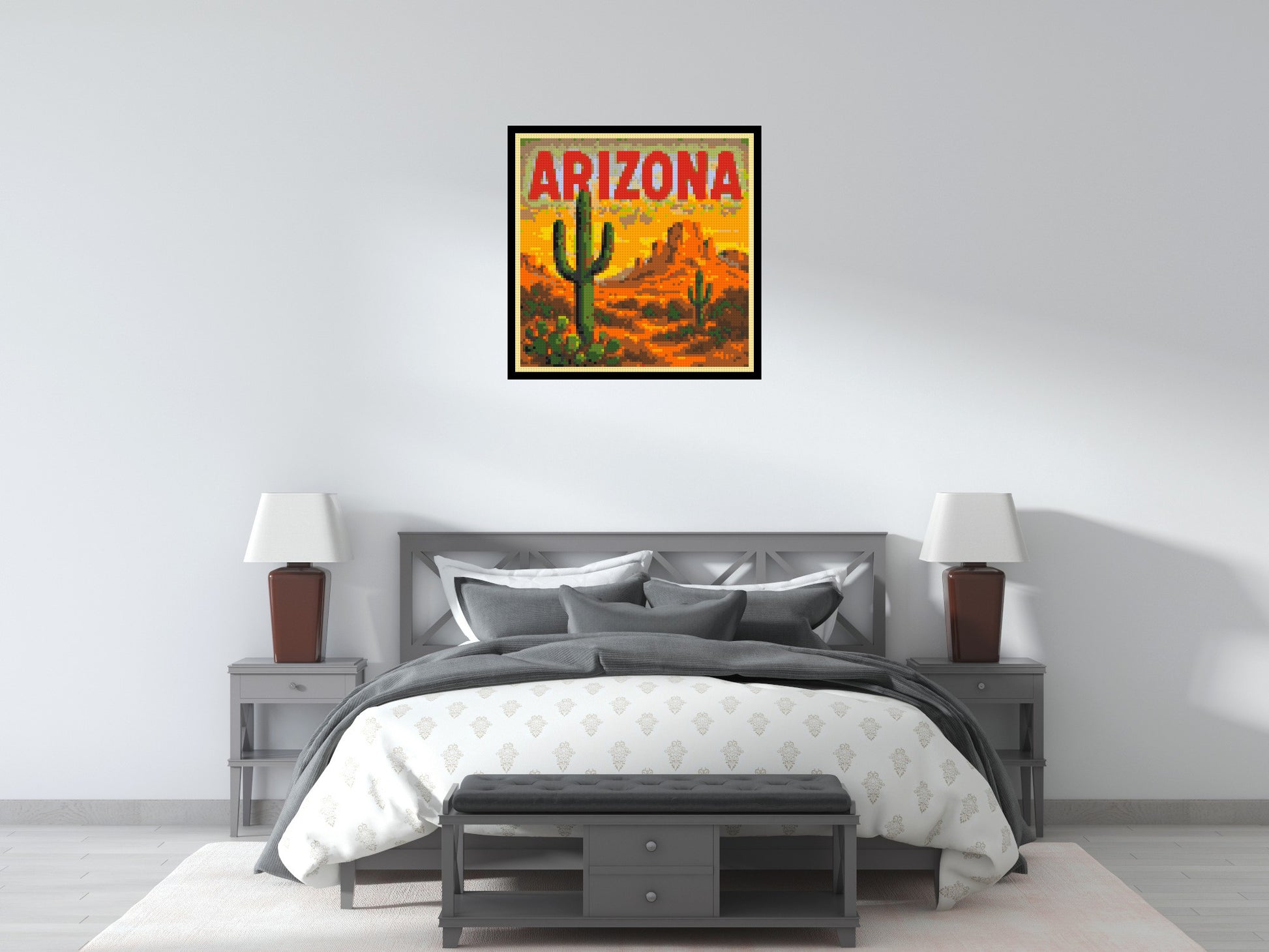 Arizona Landscape - Brick Art Kit Mosaic 4x4 scene with frame