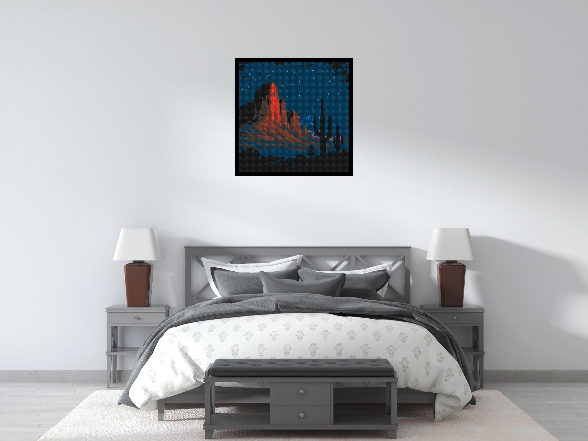 Desert Nightscape - Brick Art Mosaic Kit 4x4 scene with frame