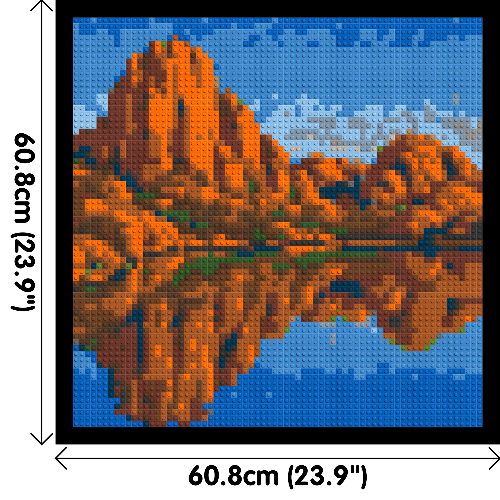 Arizona Landscape #2 - Brick Art Mosaic Kit 3x3 dimensions with frame