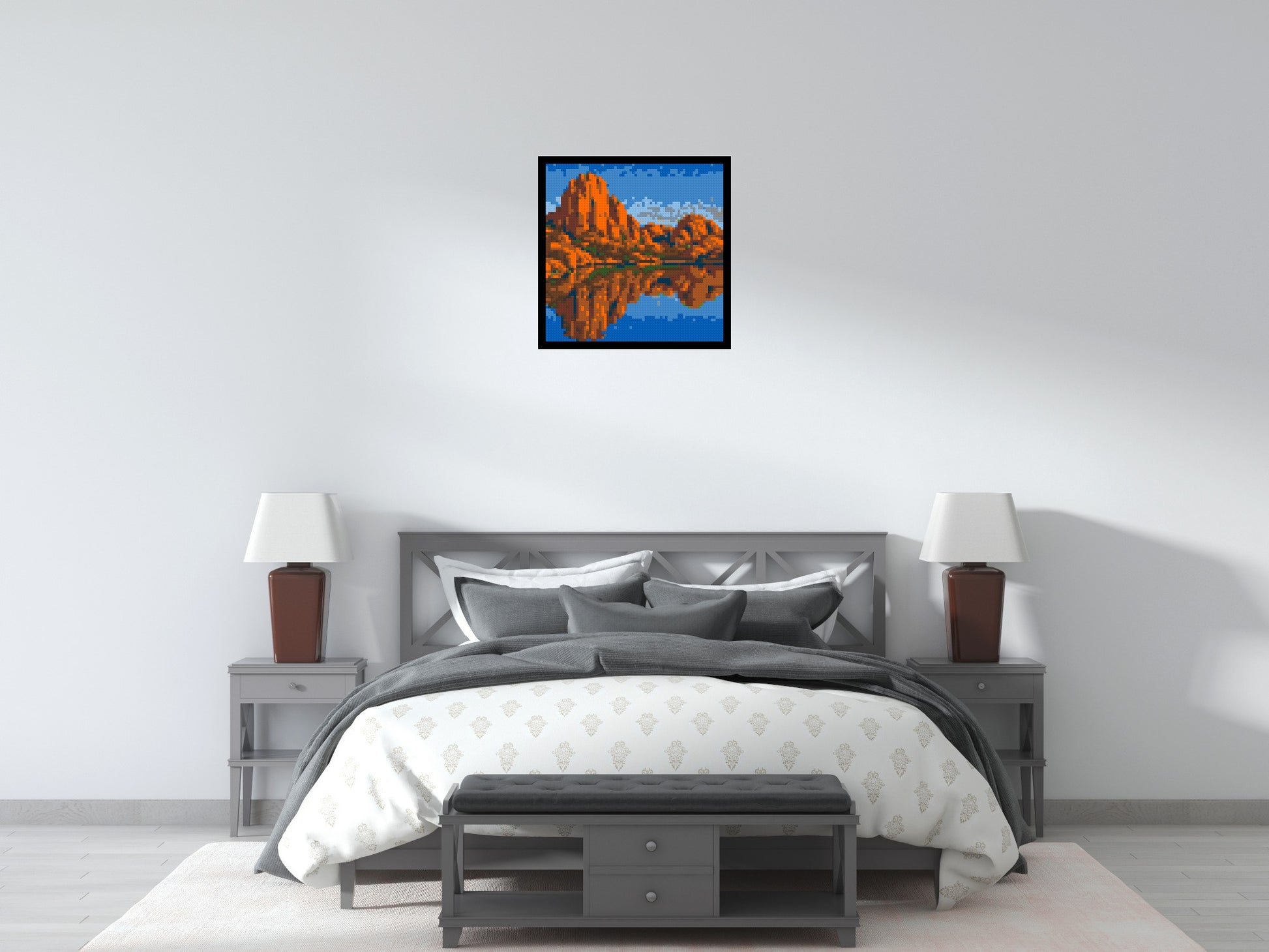 Arizona Landscape #2 - Brick Art Mosaic Kit 3x3 scene with frame