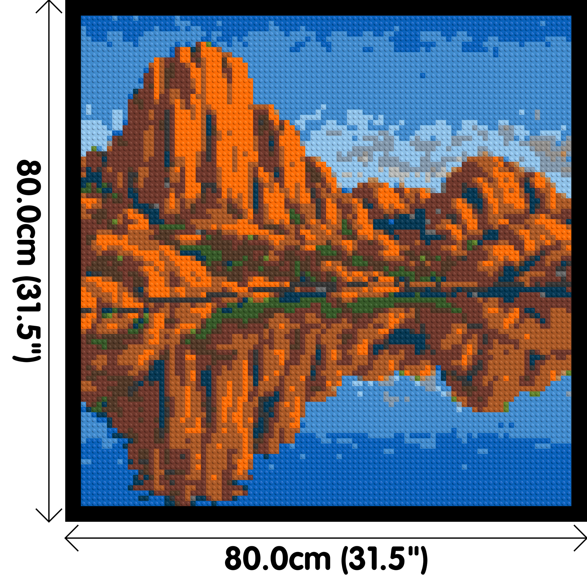 Arizona Landscape #2 - Brick Art Mosaic Kit 4x4 dimensions with frame