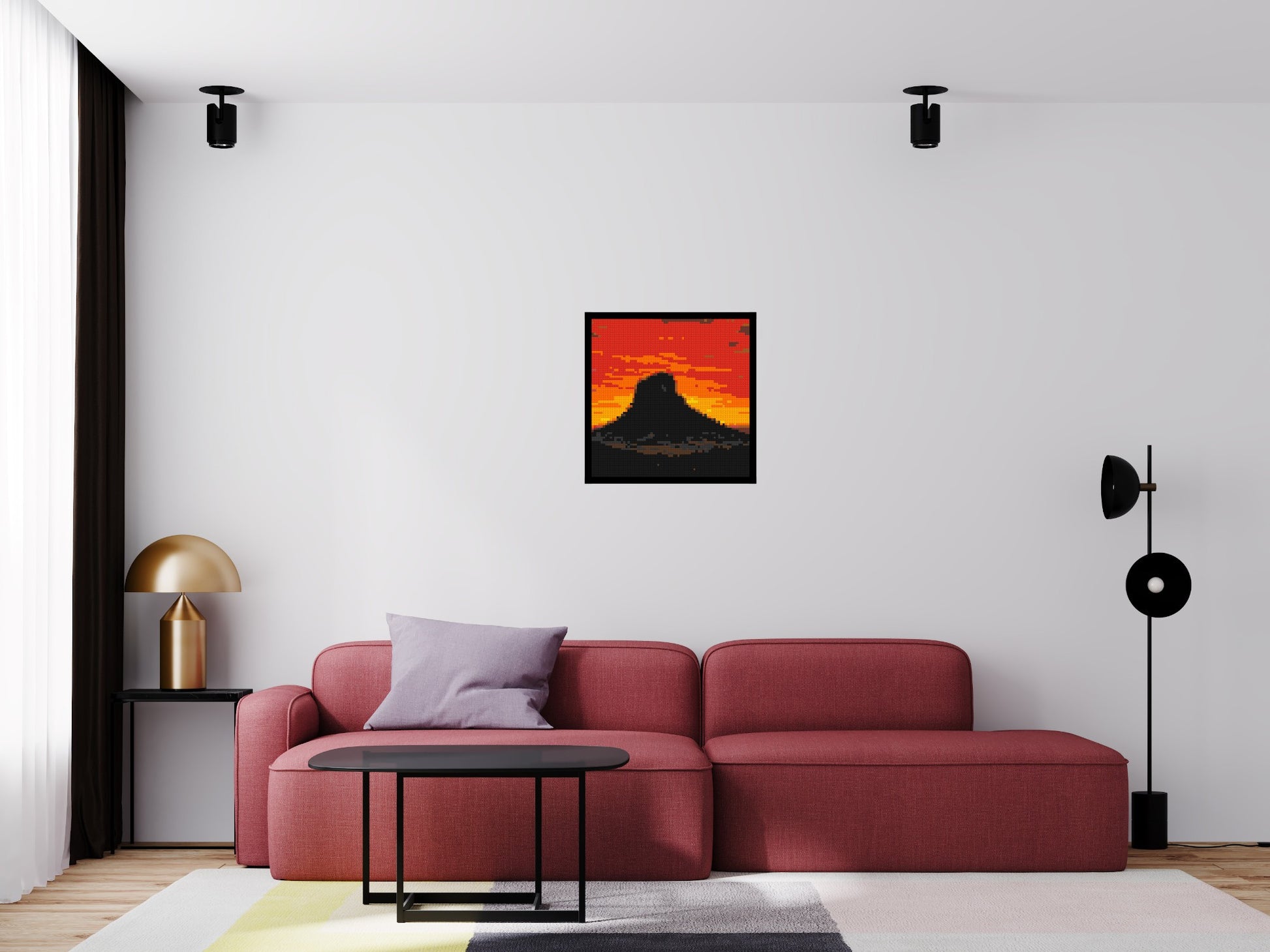 Arizona Landscape #3 - Brick Art Mosaic Kit 3x3 scene with frame