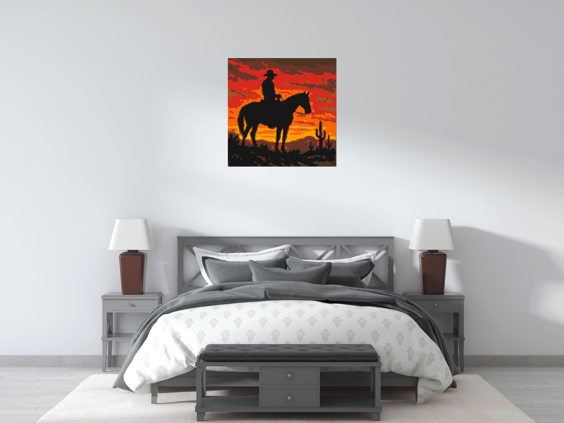 Cowboy - Brick Art Mosaic Kit 4x4 scene