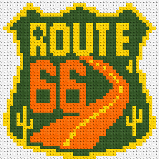 Route 66 Sign - Brick Art Mosaic Kit 2x2 large