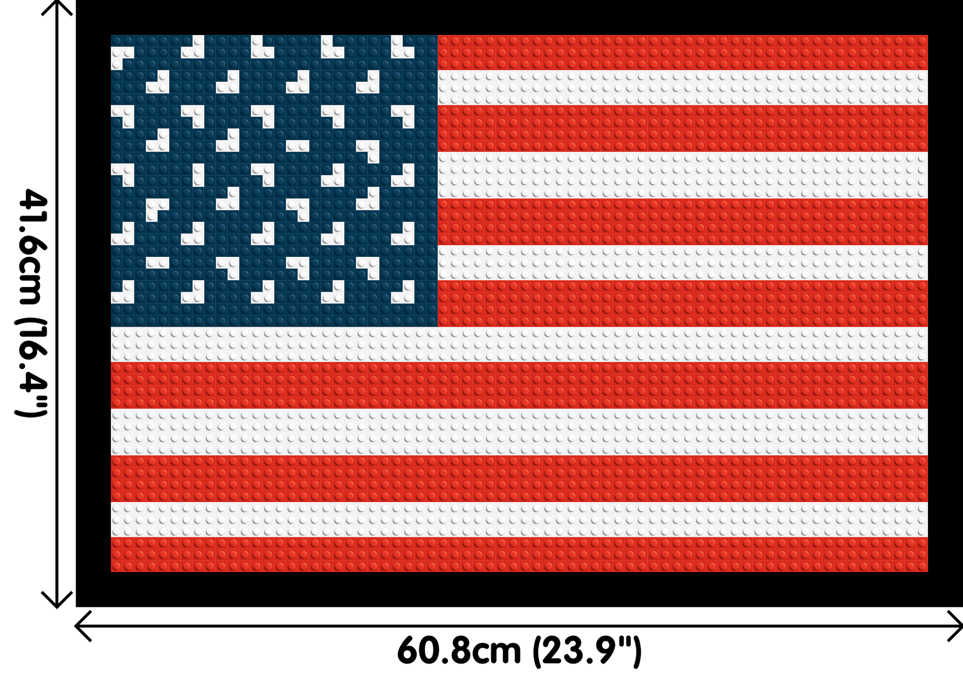 American Flag #2 - Brick Art Mosaic Kit 3x2 dimensions with frame