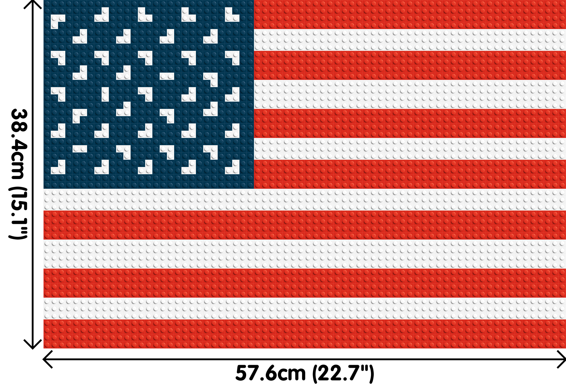 American Flag #2 - Brick Art Mosaic Kit 3x2 dimensions