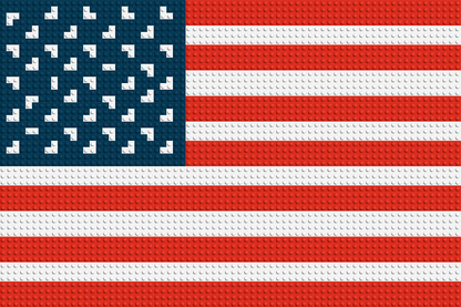 American Flag #2 - Brick Art Mosaic Kit 3x2 large