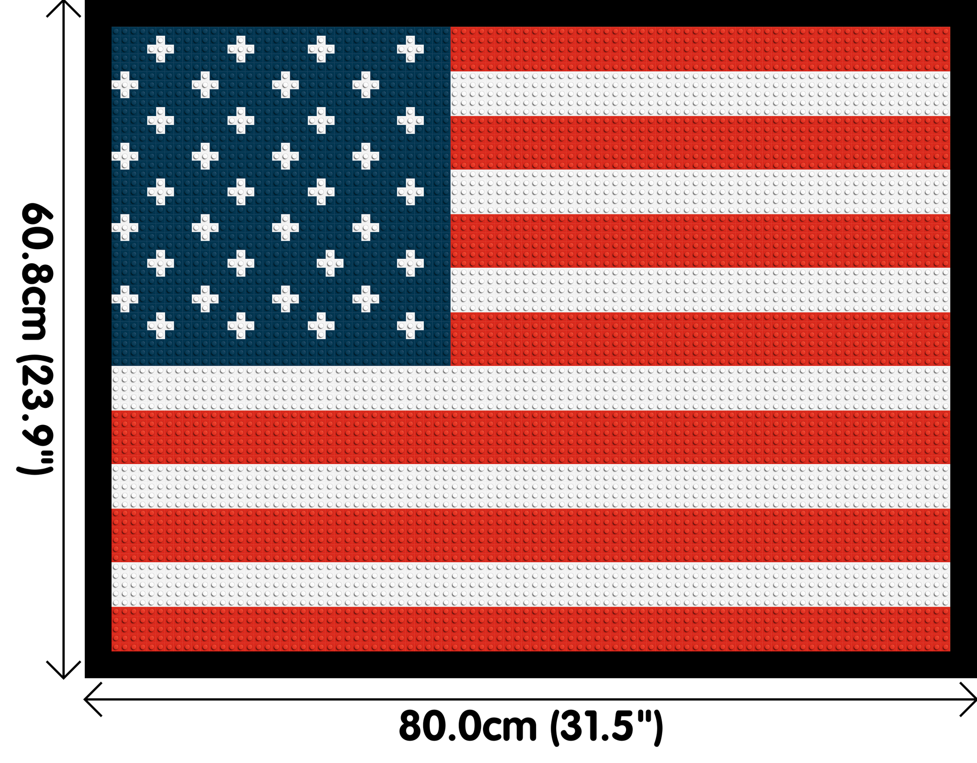 American Flag #2 - Brick Art Mosaic Kit 4x3 dimensions with frame