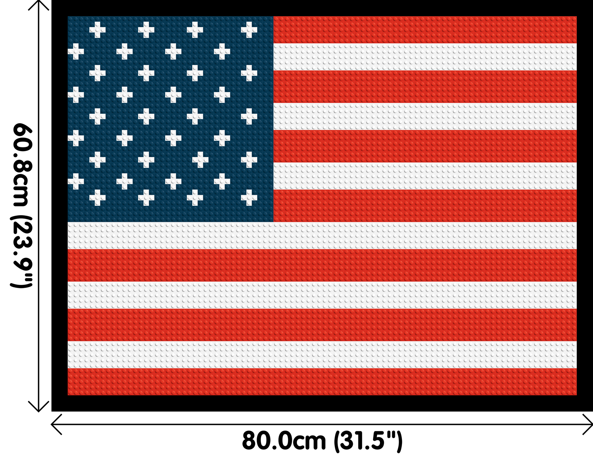 American Flag #2 - Brick Art Mosaic Kit 4x3 dimensions with frame