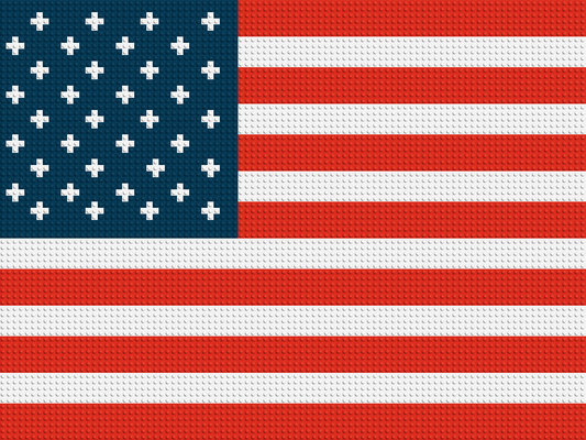 American Flag #2 - Brick Art Mosaic Kit 4x3 large