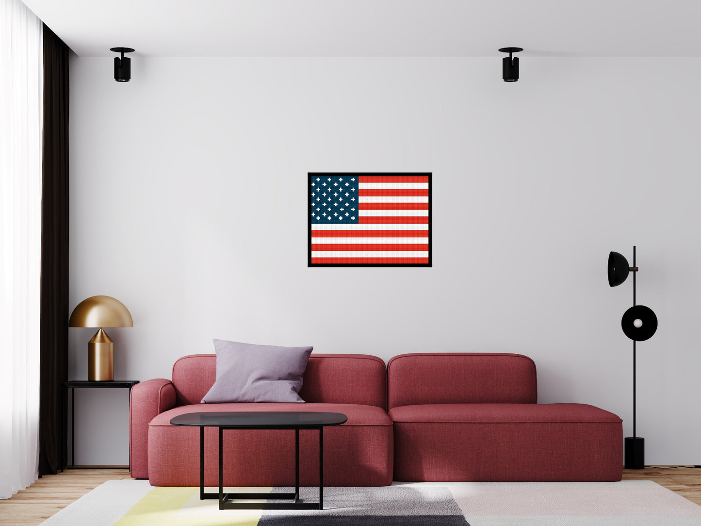 American Flag #2 - Brick Art Mosaic Kit 4x3 large