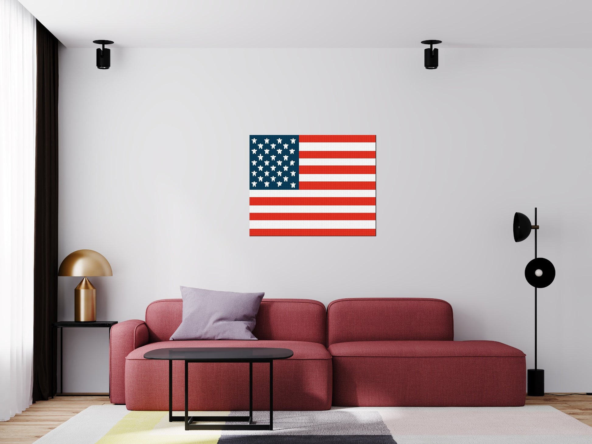 American Flag #2 - Brick Art Mosaic Kit 5x4 scene