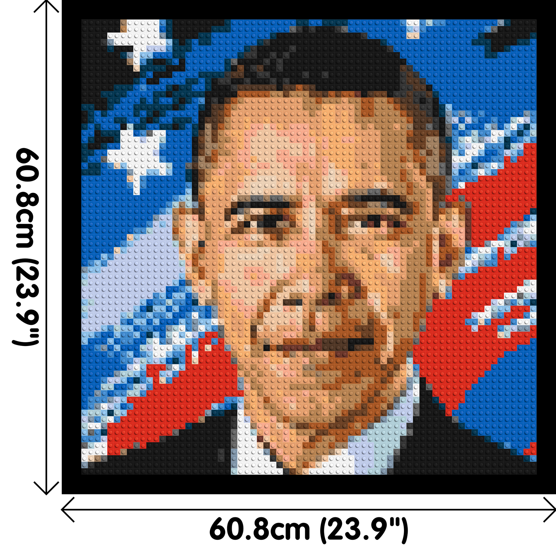 Barack Obama - Brick Art Mosaic Kit 3x3 dimensions with frame