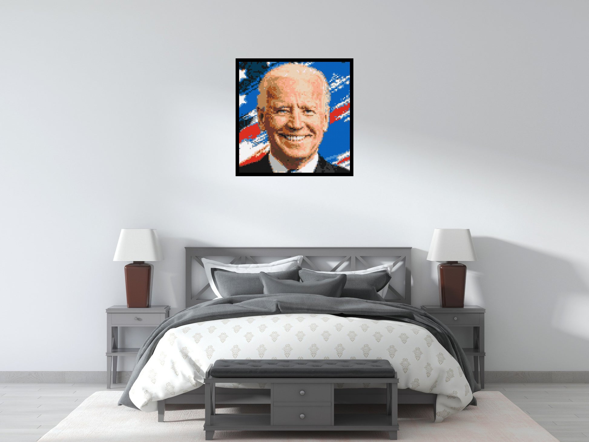Joe Biden - Brick Art Mosaic Kit 4x4 scene with frame