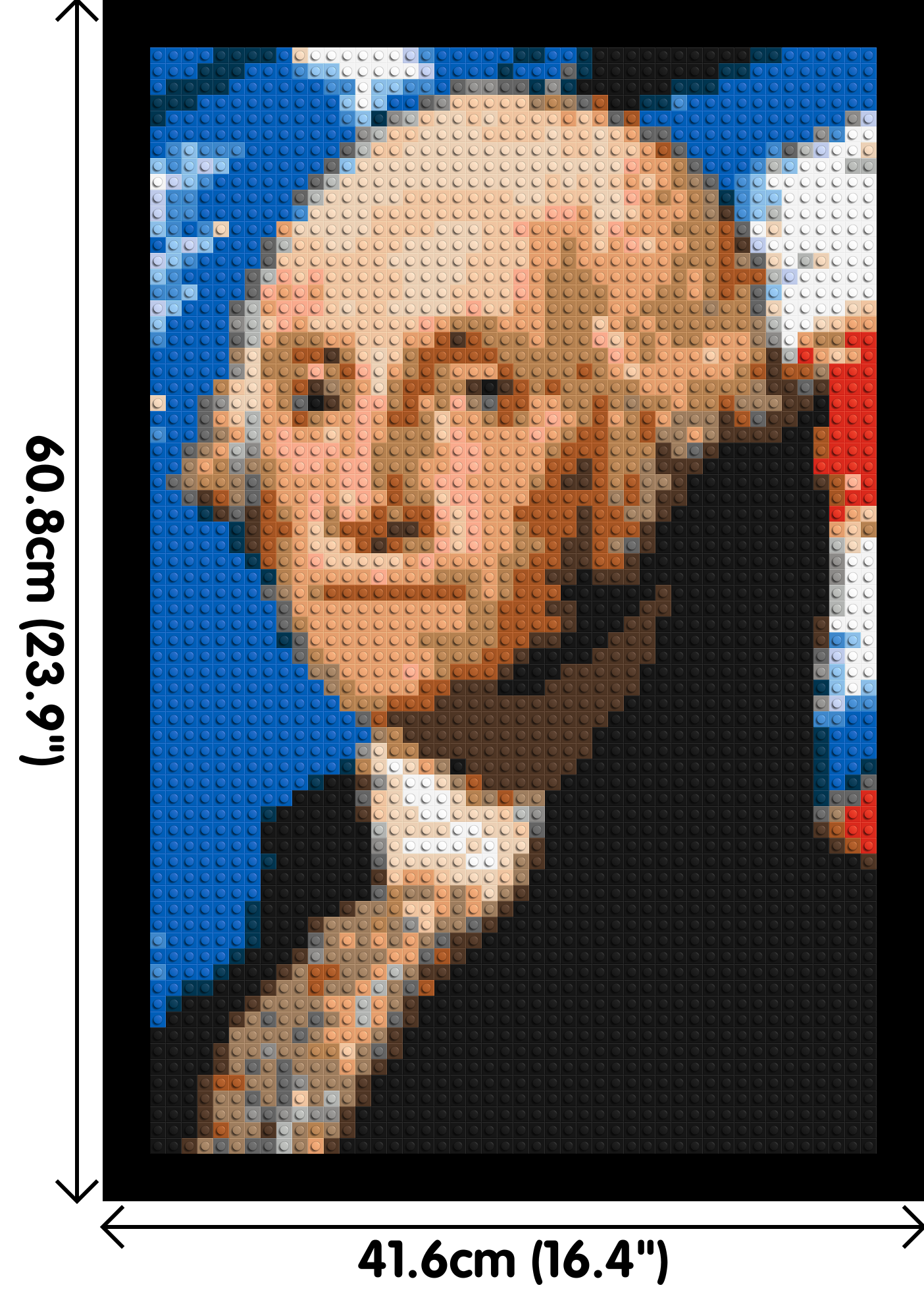 George Washington - Brick Art Mosaic Kit 2x3 dimensions with frame