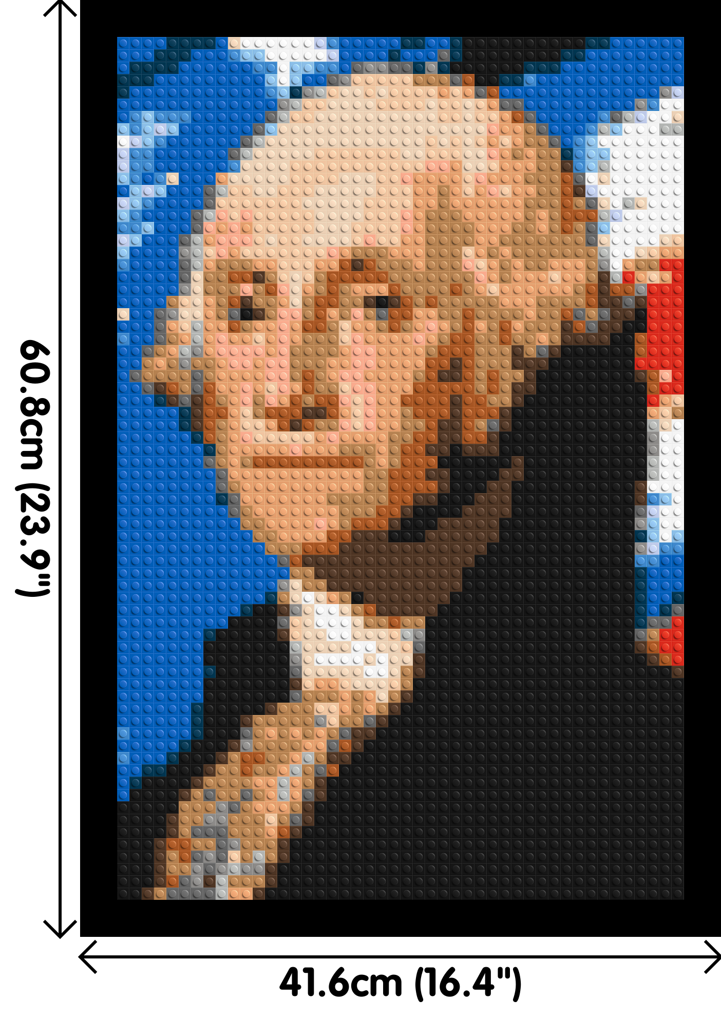 George Washington - Brick Art Mosaic Kit 2x3 dimensions with frame