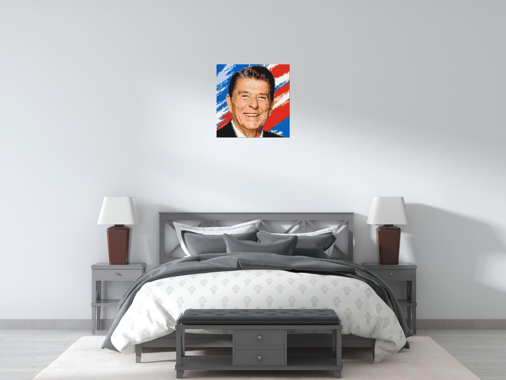 Ronald Reagan - Brick Art Mosaic Kit 3x3 scene