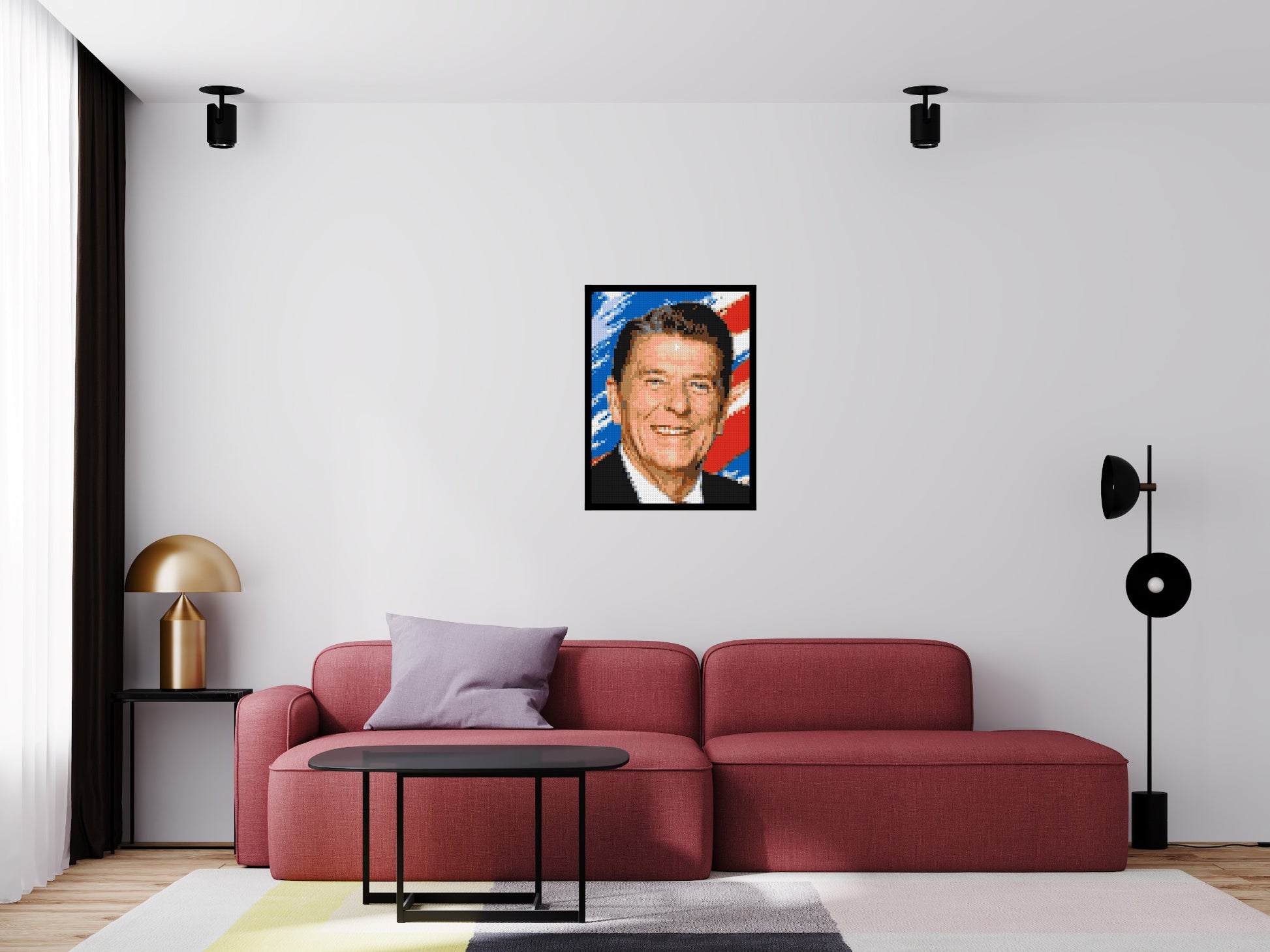 Ronald Reagan - Brick Art Mosaic Kit 3x4 scene with frame