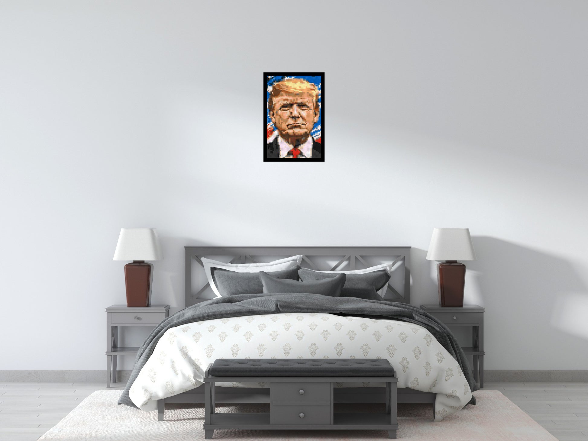 Donald Trump - Brick Art Mosaic Kit 2x3 scene with frame