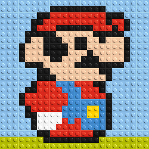 Mario #3 - Brick Art Mosaic Kit 1x1 large
