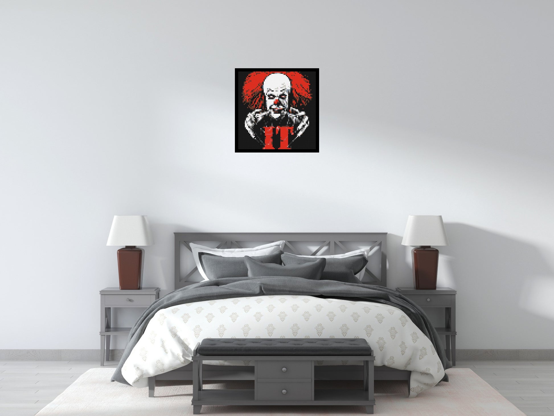 Pennywise (IT) - Brick Art Mosaic Kit 3x3 scene with frame