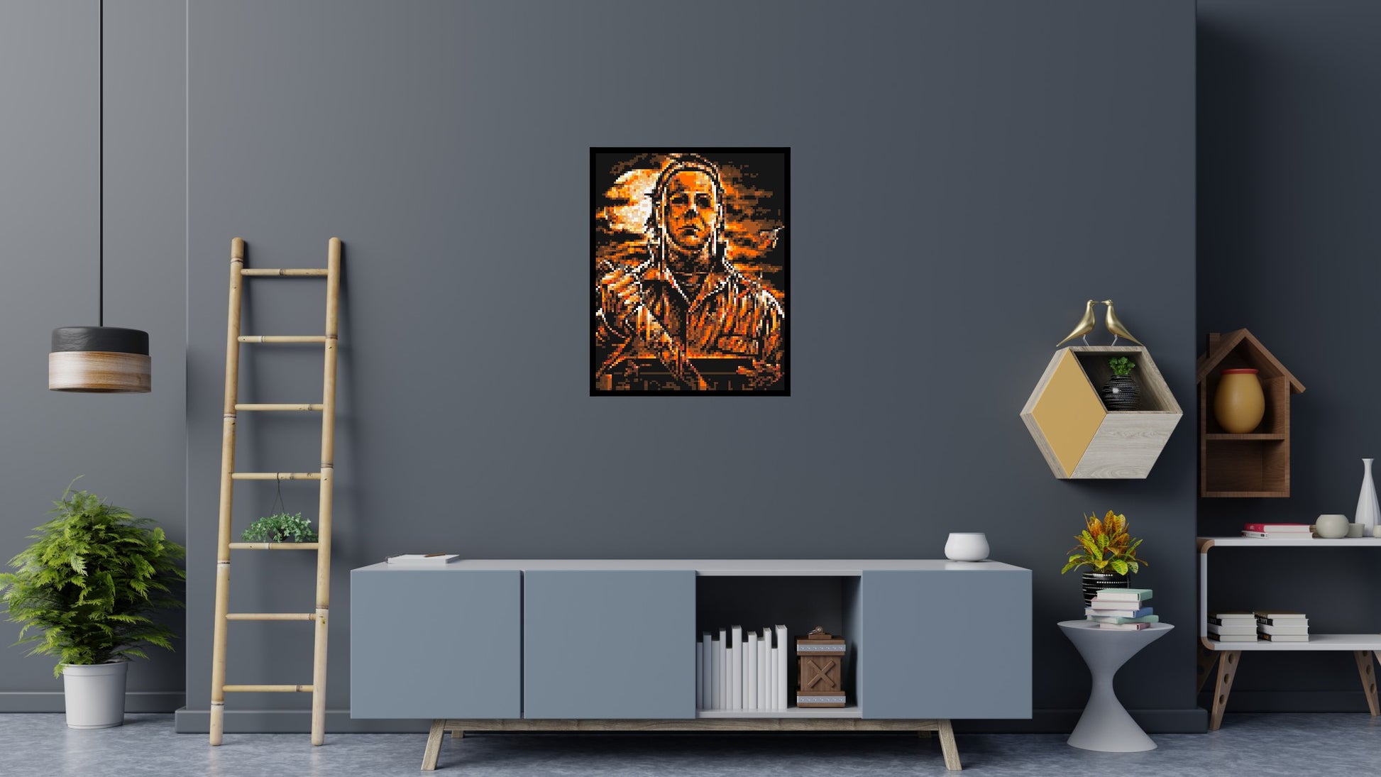 Michael Myers (Halloween) - Brick Art Mosaic Kit 4x5 scene with frame
