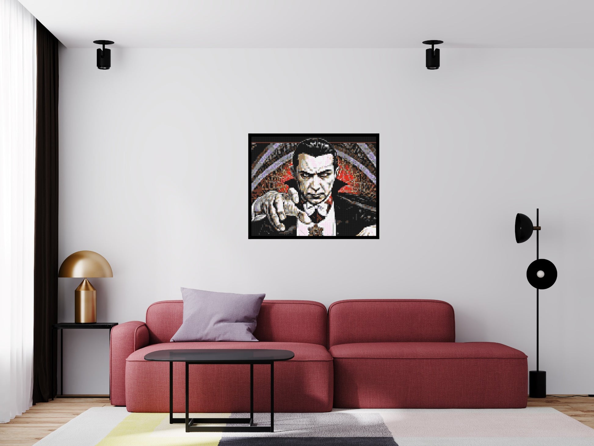 Dracula (Bela Lugosi) - Brick Art Mosaic Kit 5x4 scene with frame