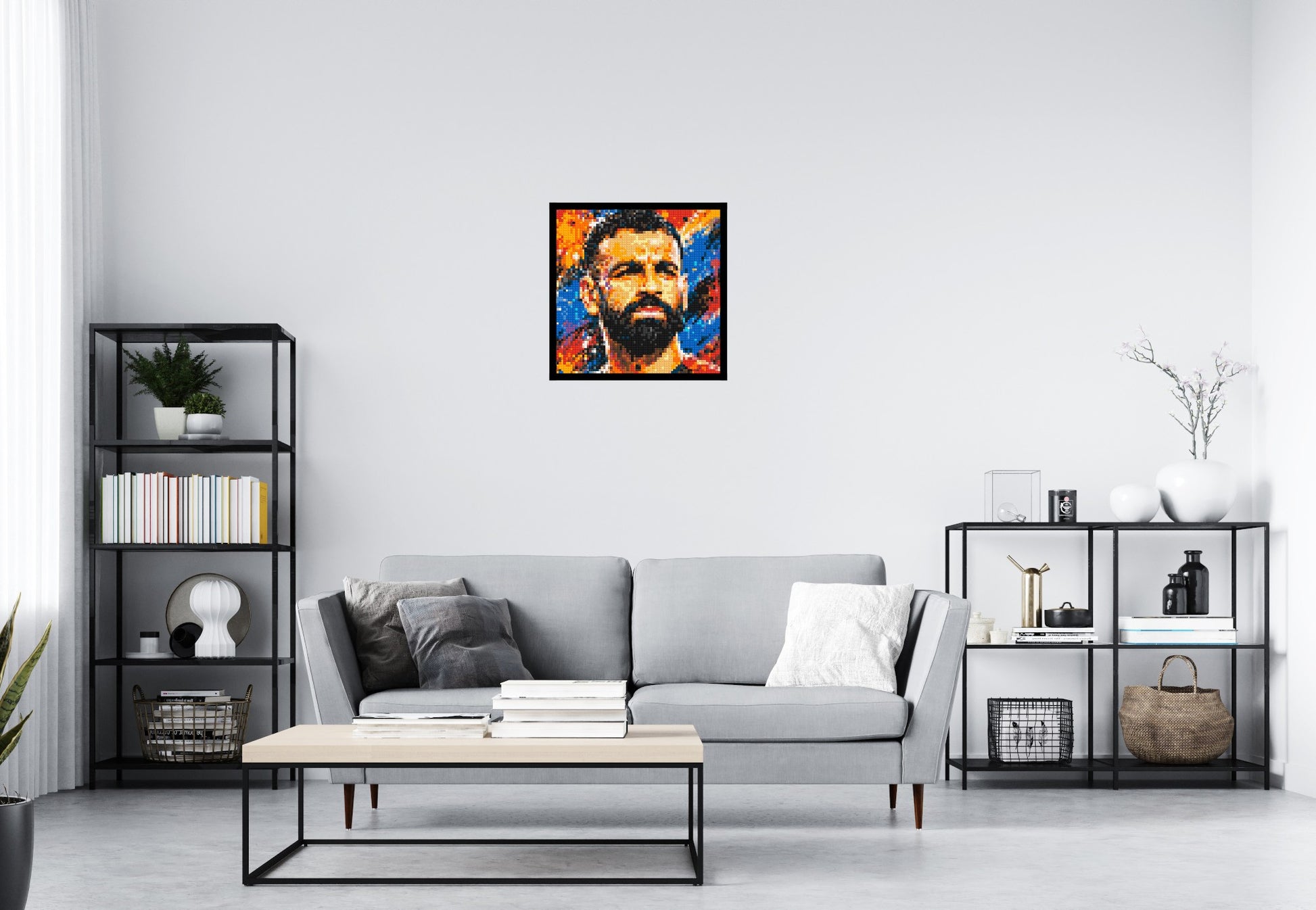 Mohamed Salah Urban Pop - Brick Art Mosaic Kit 3x3 scene with frame