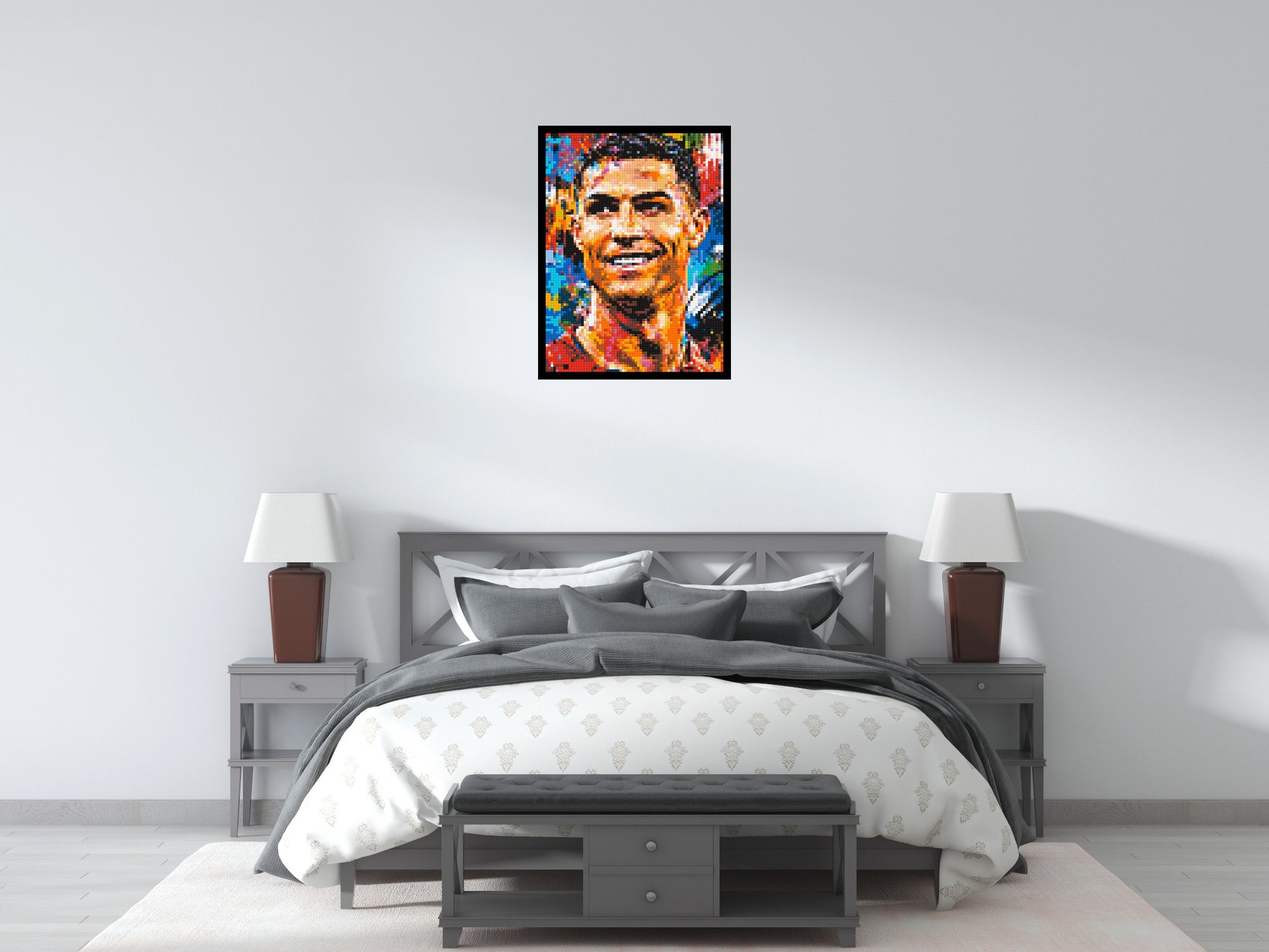 Cristiano Ronaldo Urban Pop - Brick Art Mosaic Kit 3x4 scene with frame