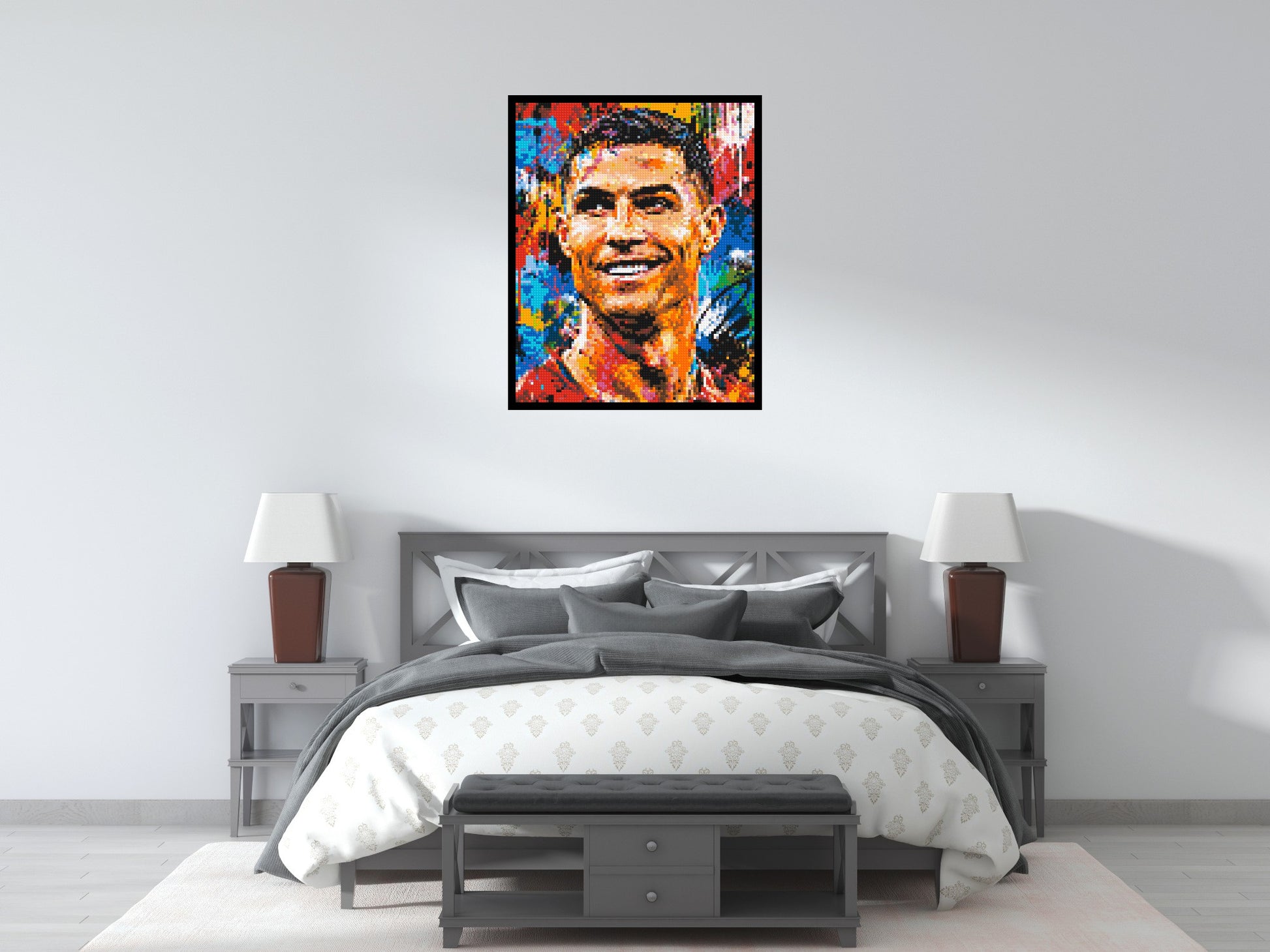 Cristiano Ronaldo Urban Pop - Brick Art Mosaic Kit 4x5 scene with frame