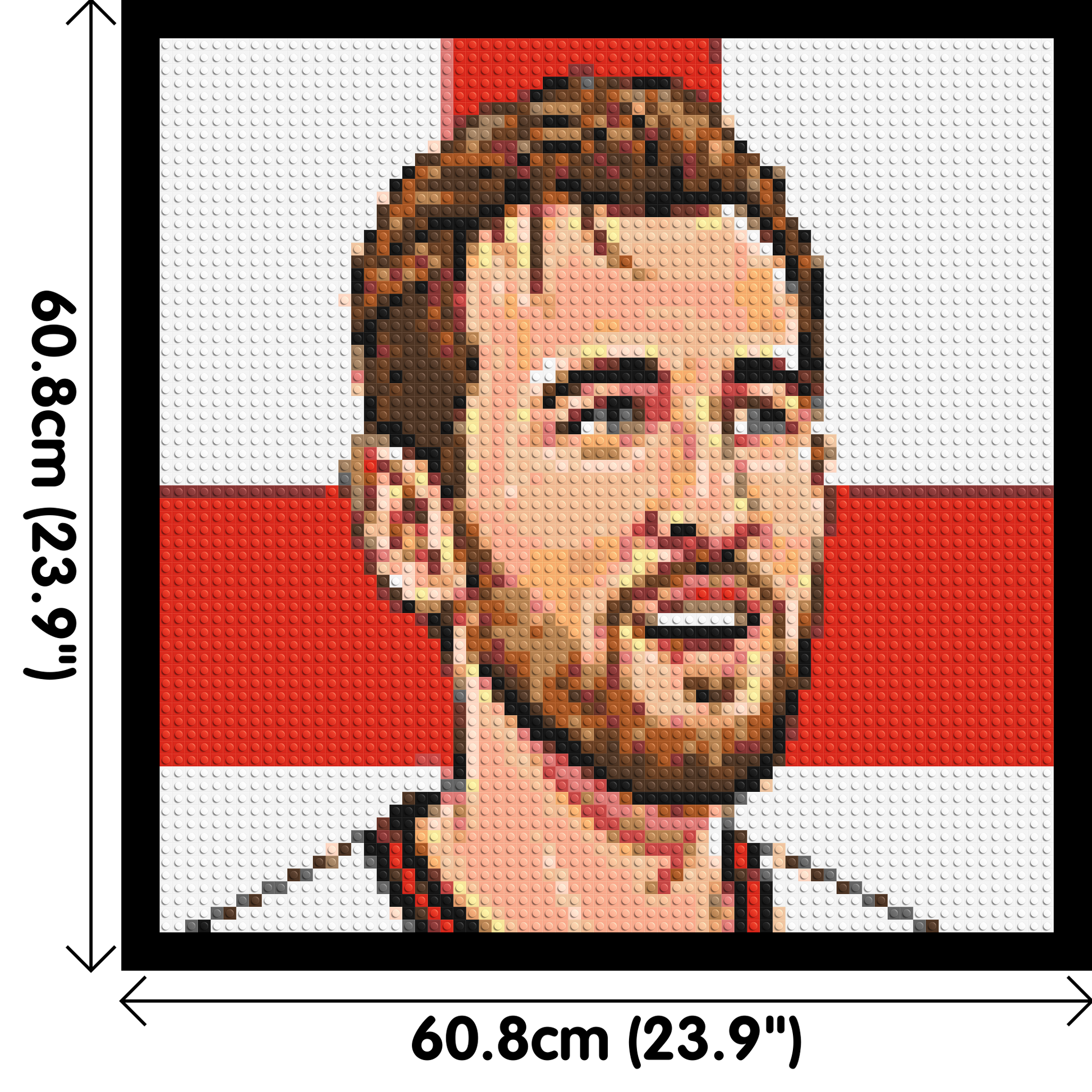 Harry Kane Caricature - Brick Art Mosaic Kit 3x3 dimensions with frame