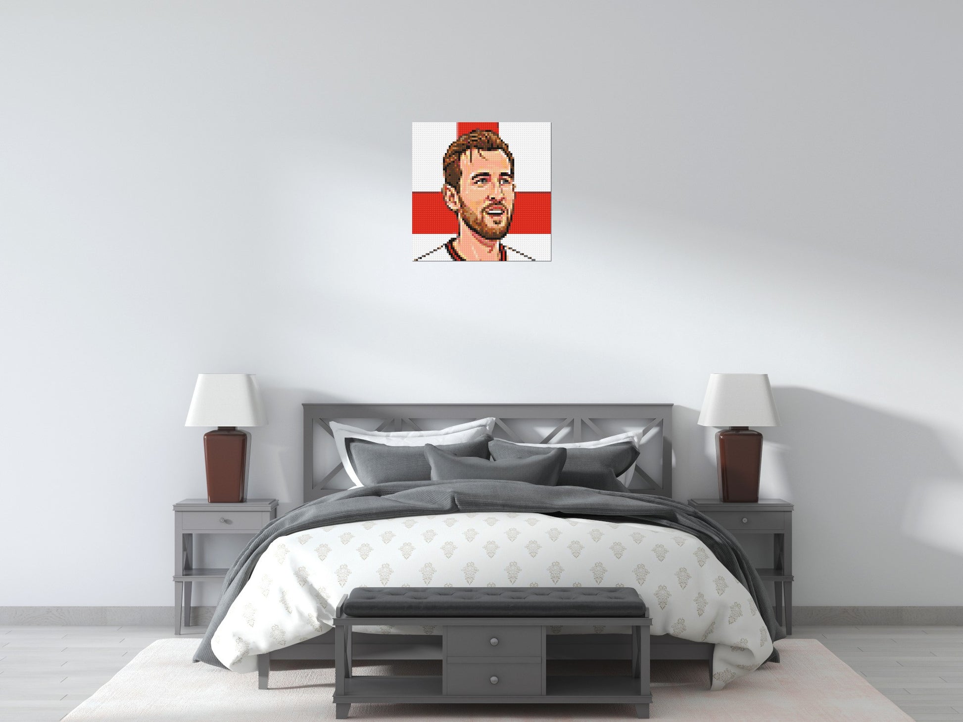 Harry Kane Caricature - Brick Art Mosaic Kit 3x3 scene