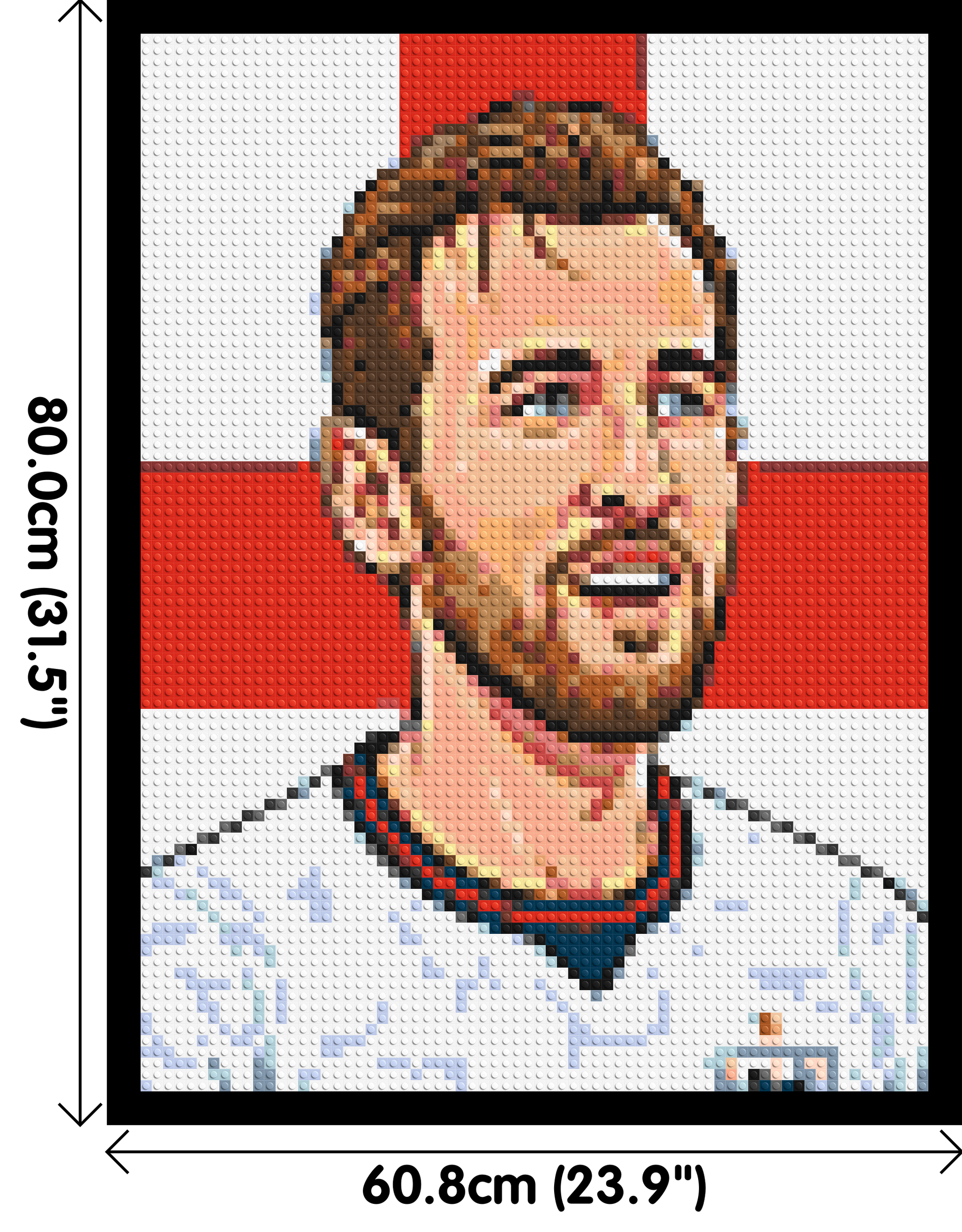 Harry Kane Caricature - Brick Art Mosaic Kit 3x4 dimensions with frame