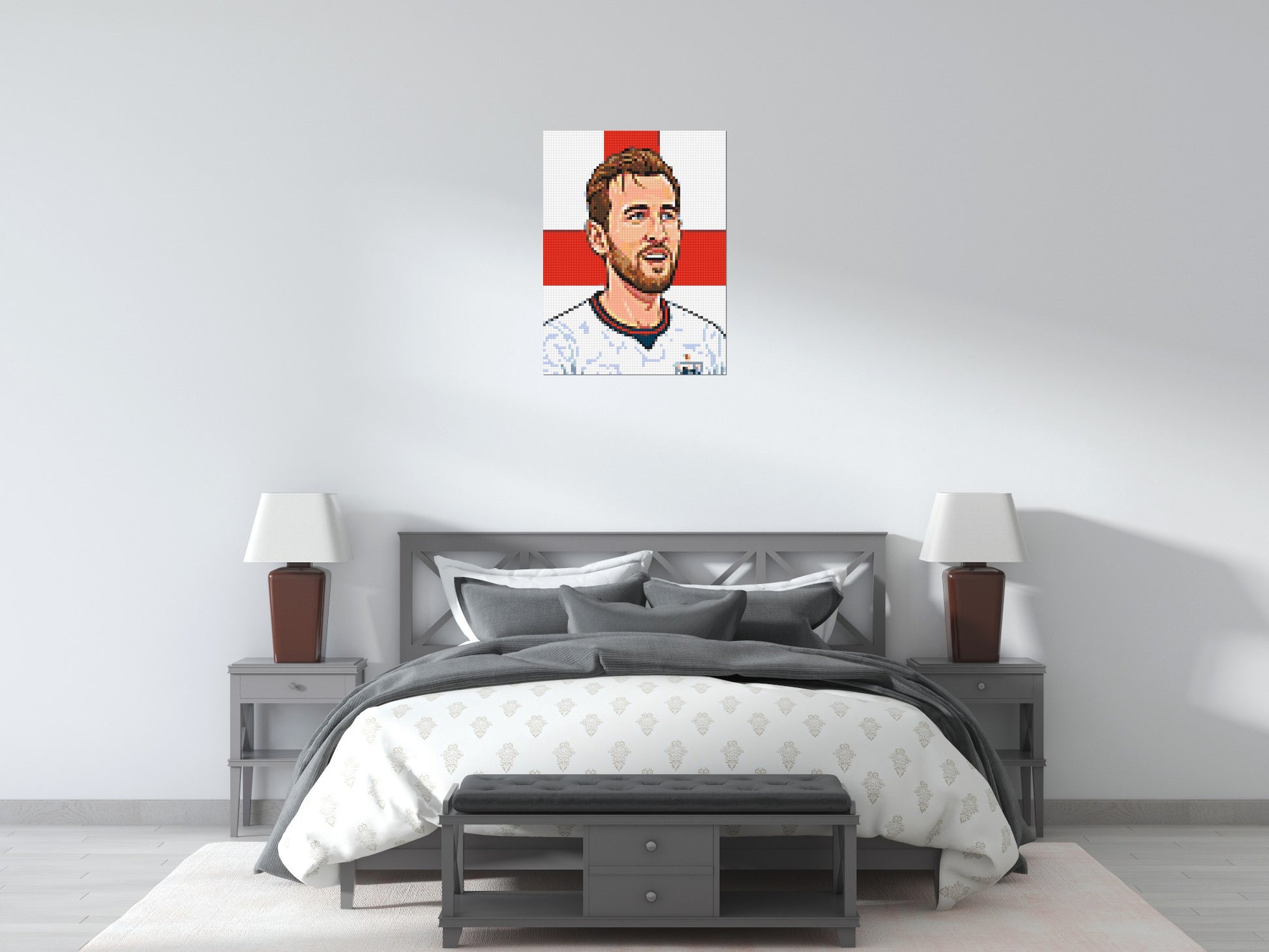 Harry Kane Caricature - Brick Art Mosaic Kit 3x4 scene