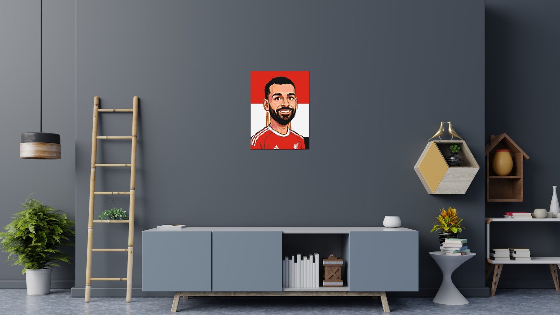 Mohamed Salah Caricature - Brick Art Mosaic Kit 3x4 scene