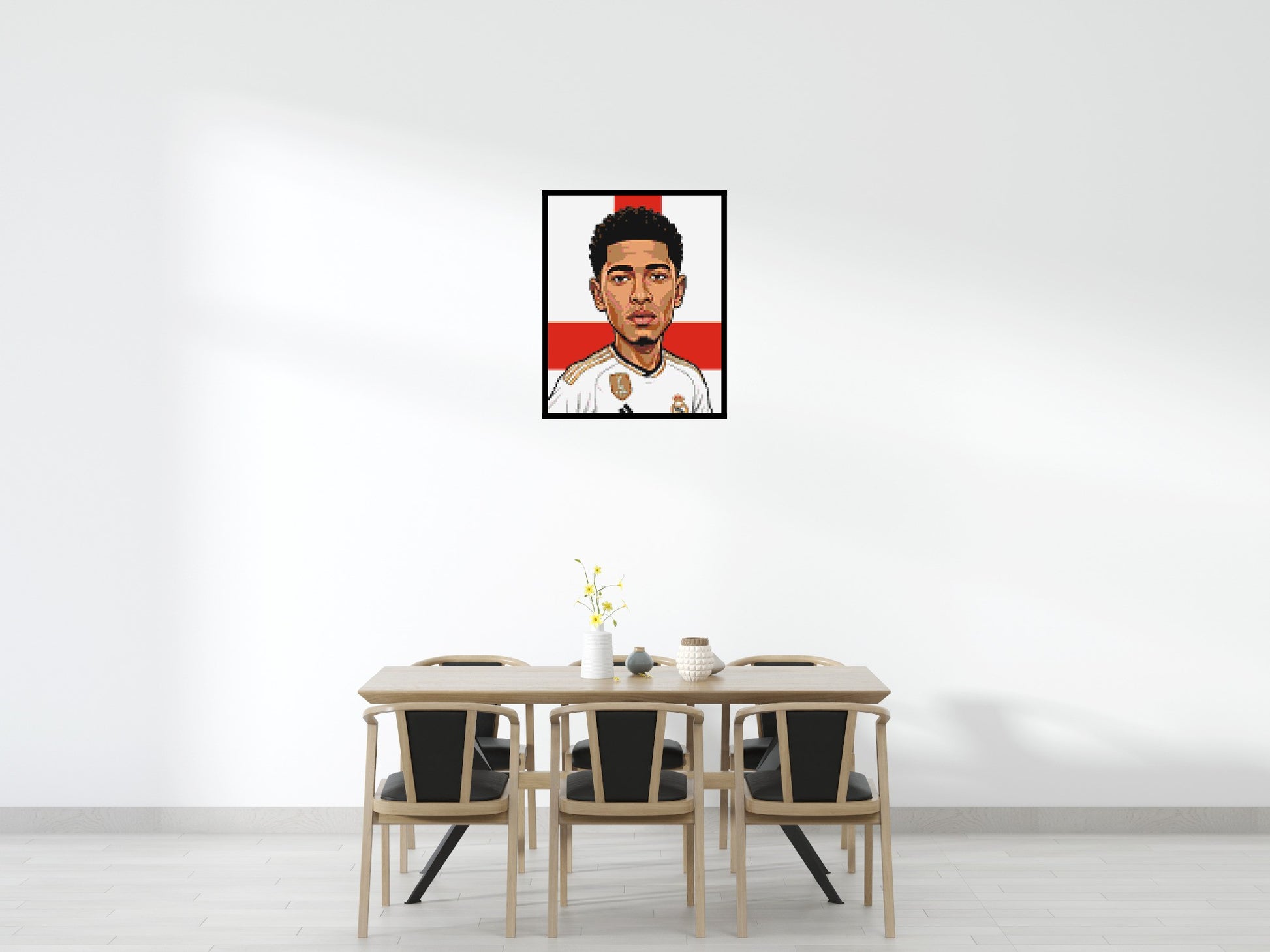 Jude Bellingham Caricature - Brick Art Mosaic Kit 4x5 scene with frame