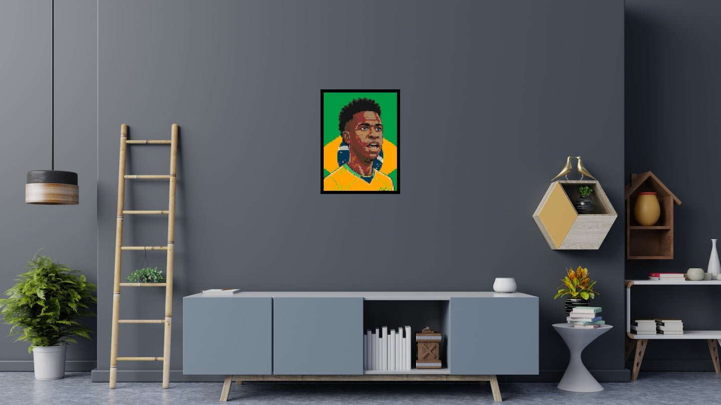 Vinícius Júnior Caricature - Brick Art Mosaic Kit 3x4 large