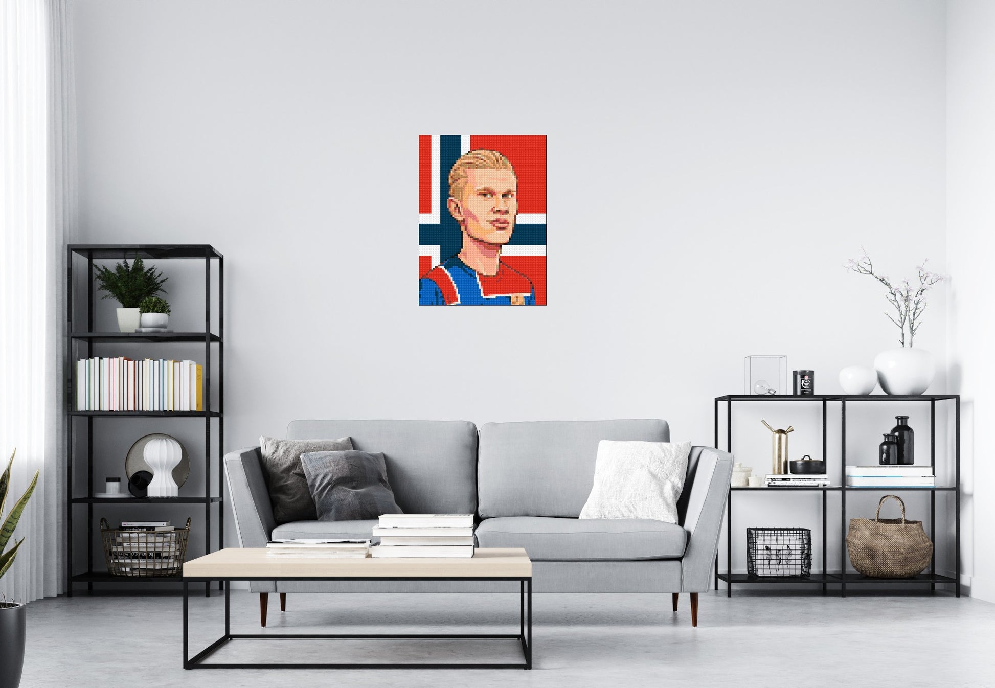 Erling Haaland Caricature - Brick Art Mosaic Kit 3x4 scene