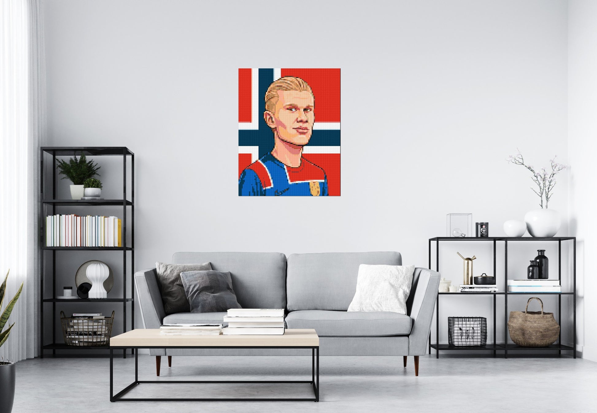 Erling Haaland Caricature - Brick Art Mosaic Kit 4x5 scene