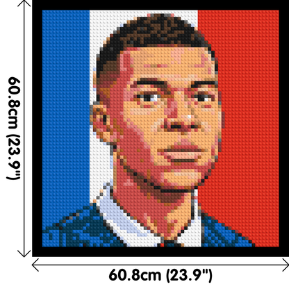 Kylian Mbappé Caricature - Brick Art Mosaic Kit 3x3 large